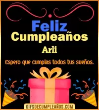 GIF Mensaje de cumpleaños Arli